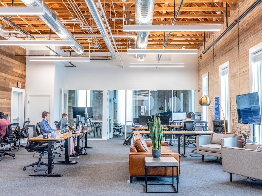 Open-plan office with developers at their desks